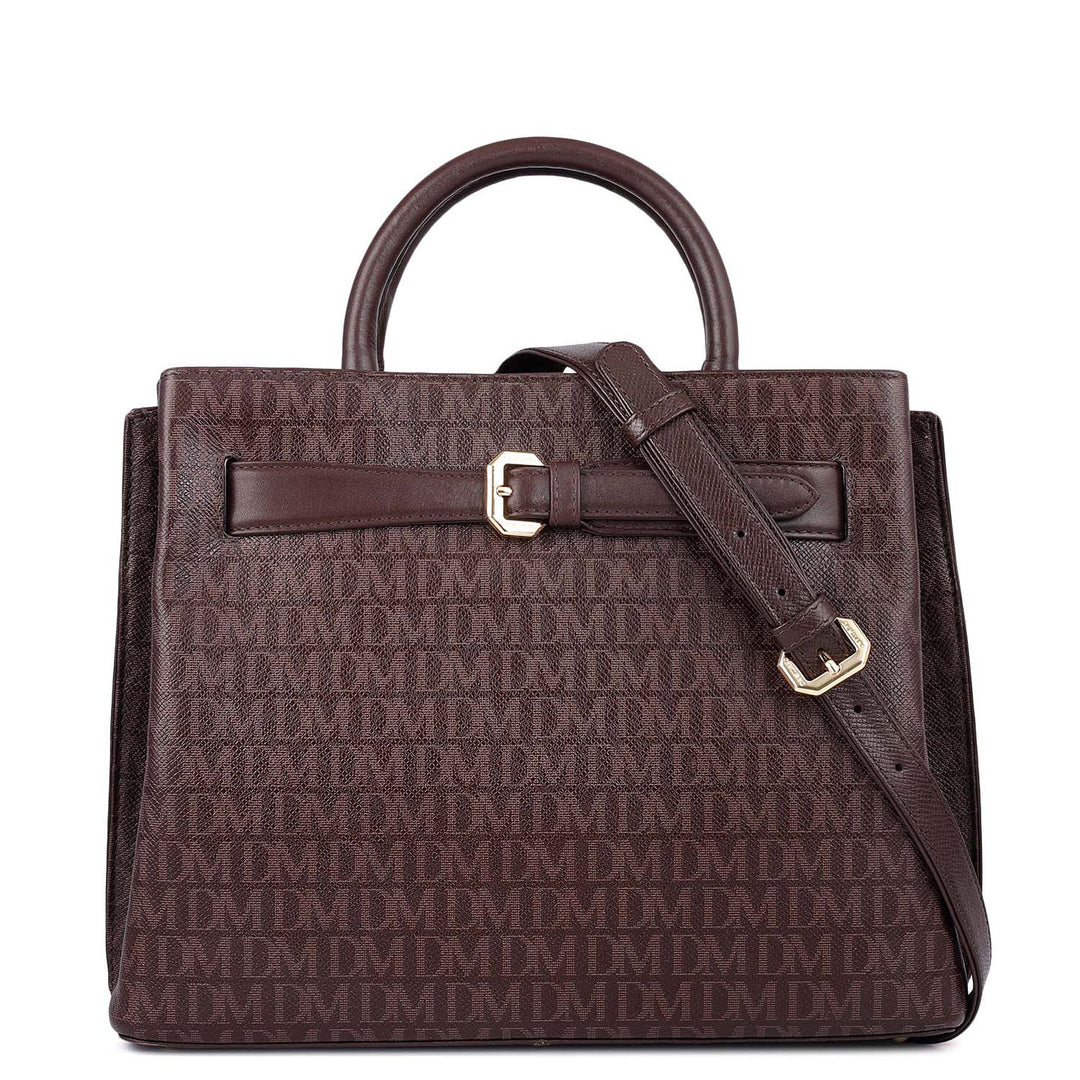 Siena Monogram Leather Satchel - Date