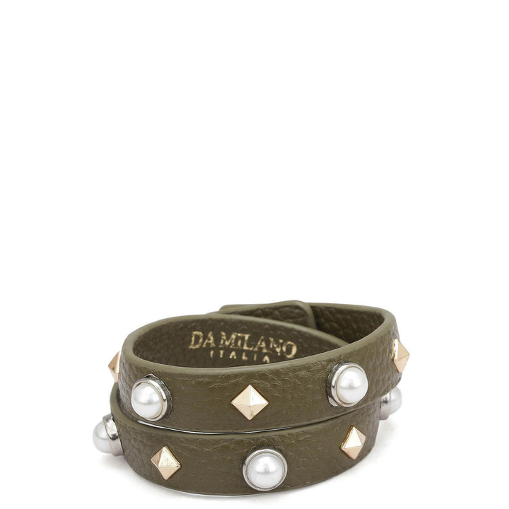 Wax Leather Wrist Band - Moss