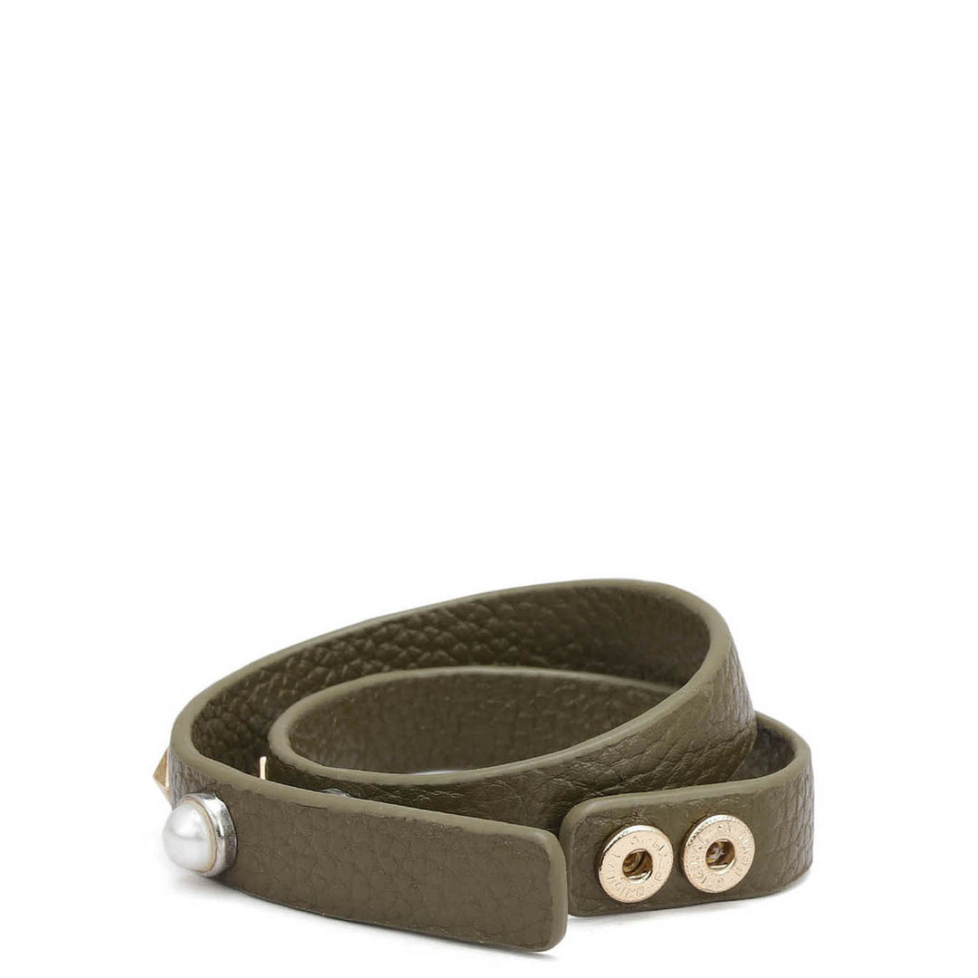 Wax Leather Wrist Band - Moss