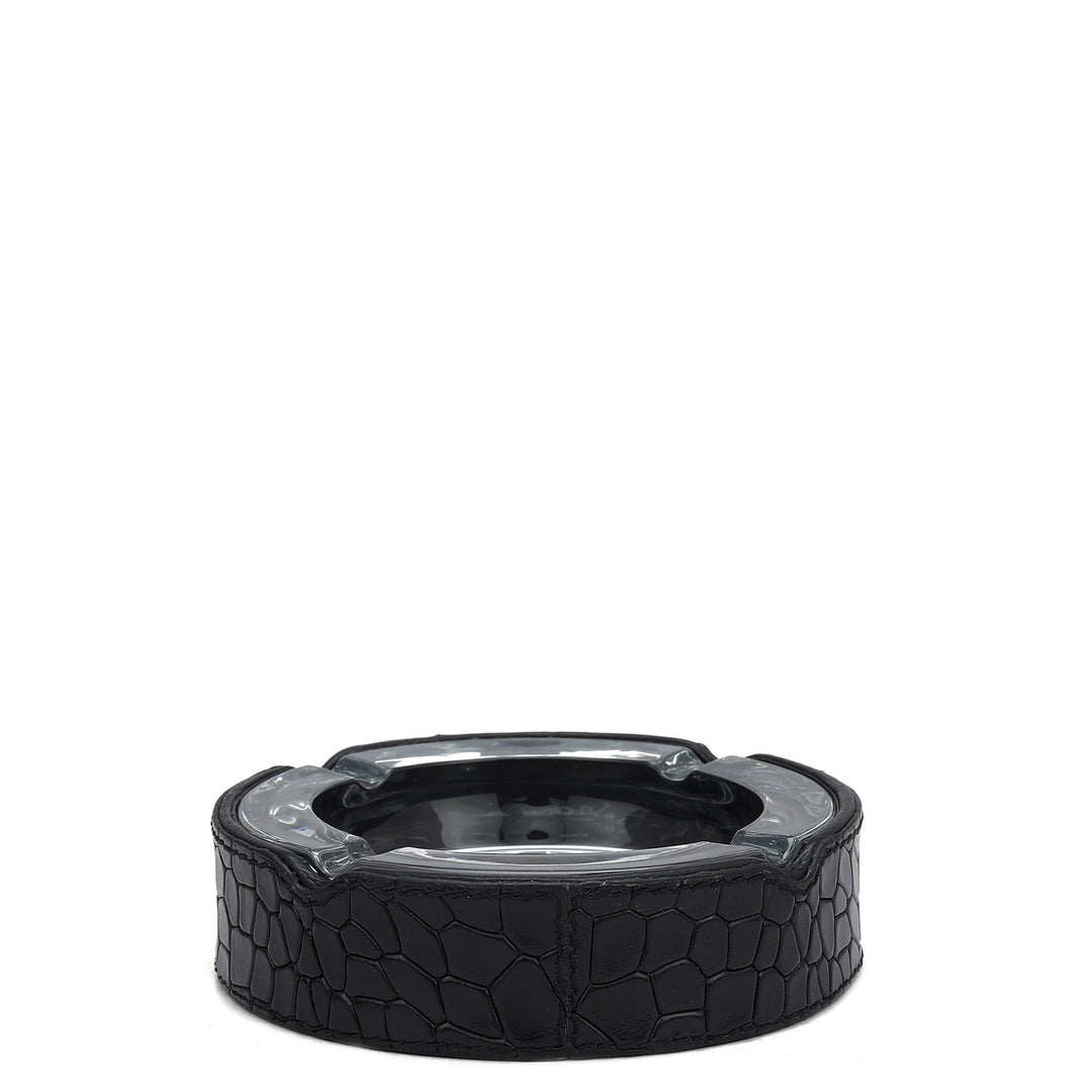 Croco Leather Ash Tray - Black