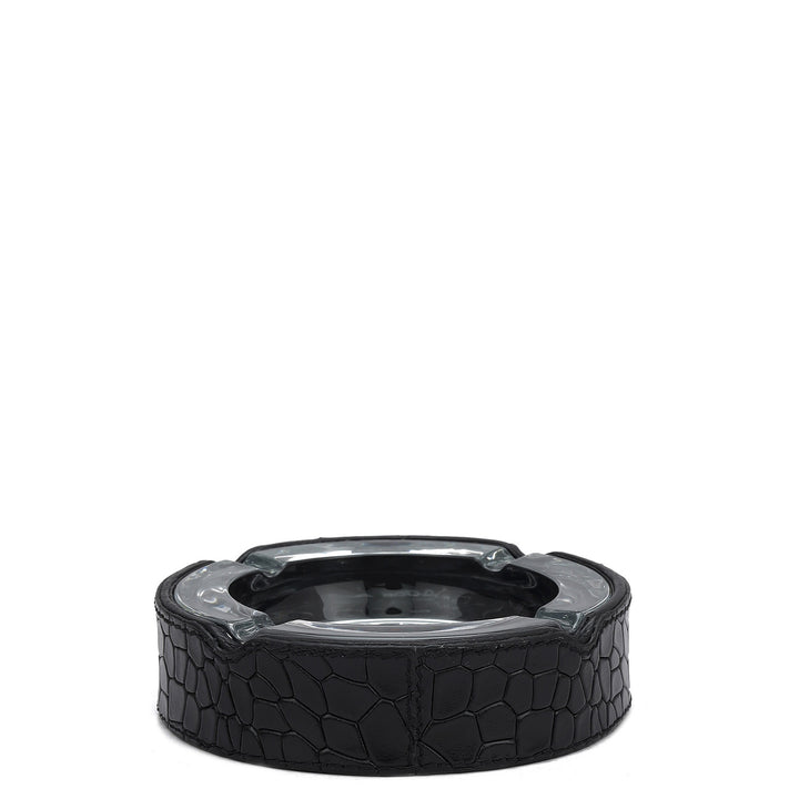 Croco Leather Ash Tray - Black
