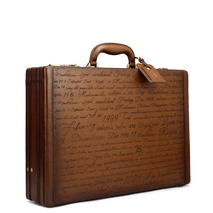 Signato Leather Brief Case - Cognac