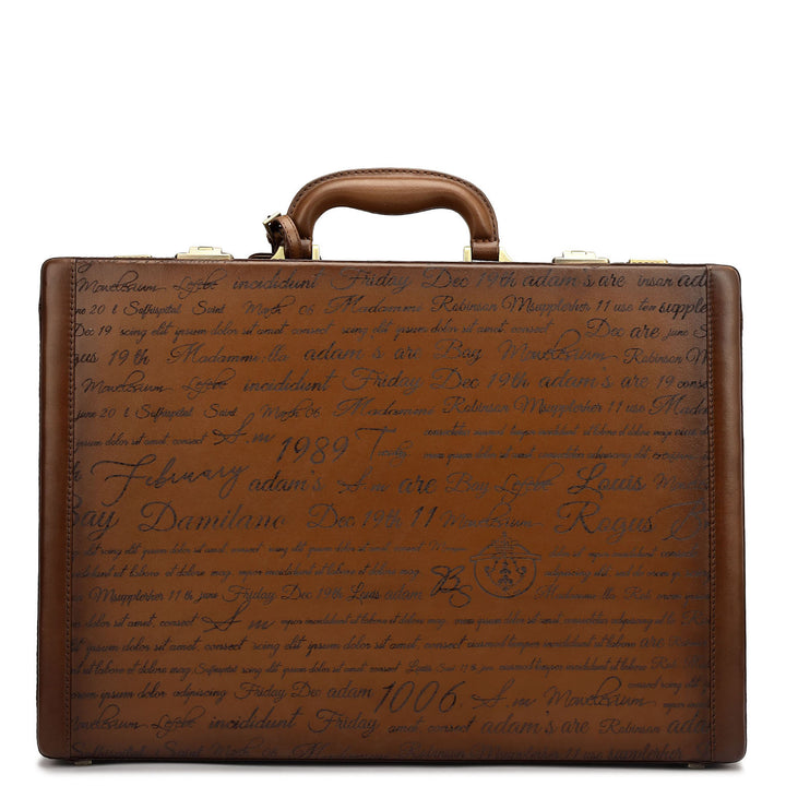 Signato Leather Brief Case - Cognac