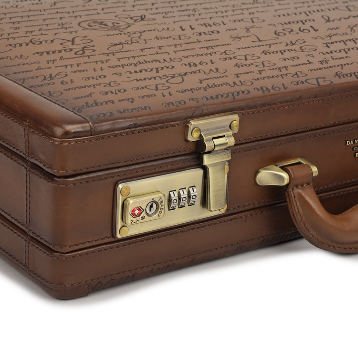 Signato Leather Brief Case - Cognac