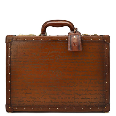 Signato Leather Brief Case - Cognac