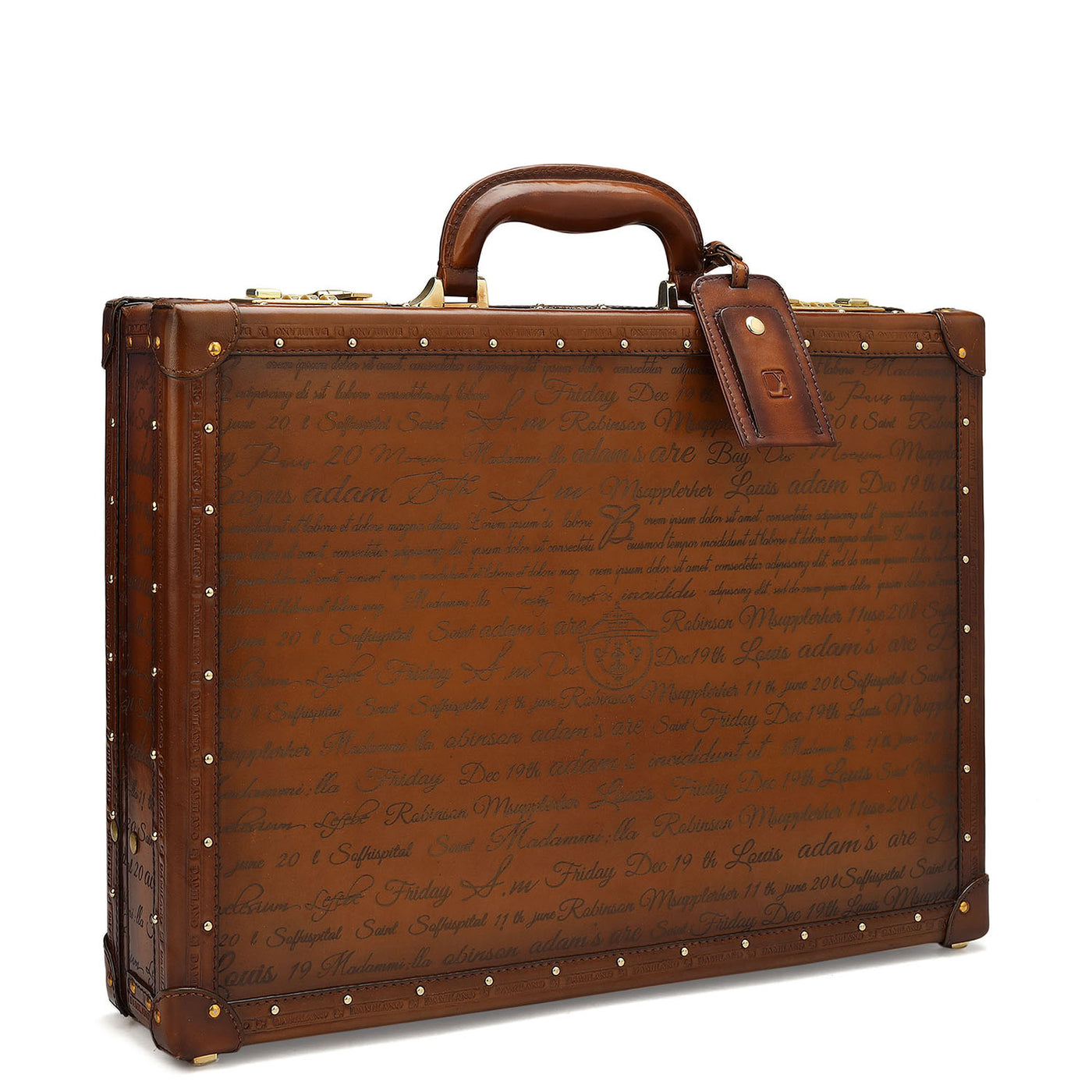 Signato Leather Brief Case - Cognac