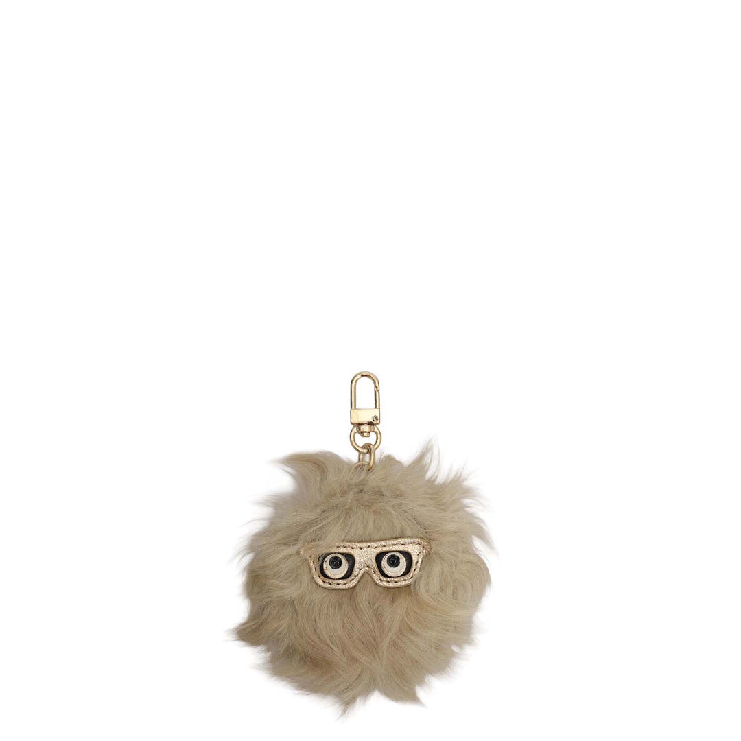 Fur Leather Bag Hanging - Beige