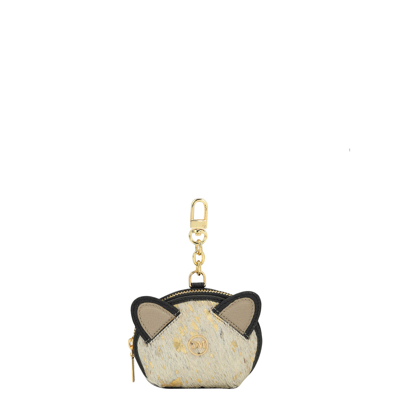 Fur Franzy Leather Bag Hanging - Off White & Gold