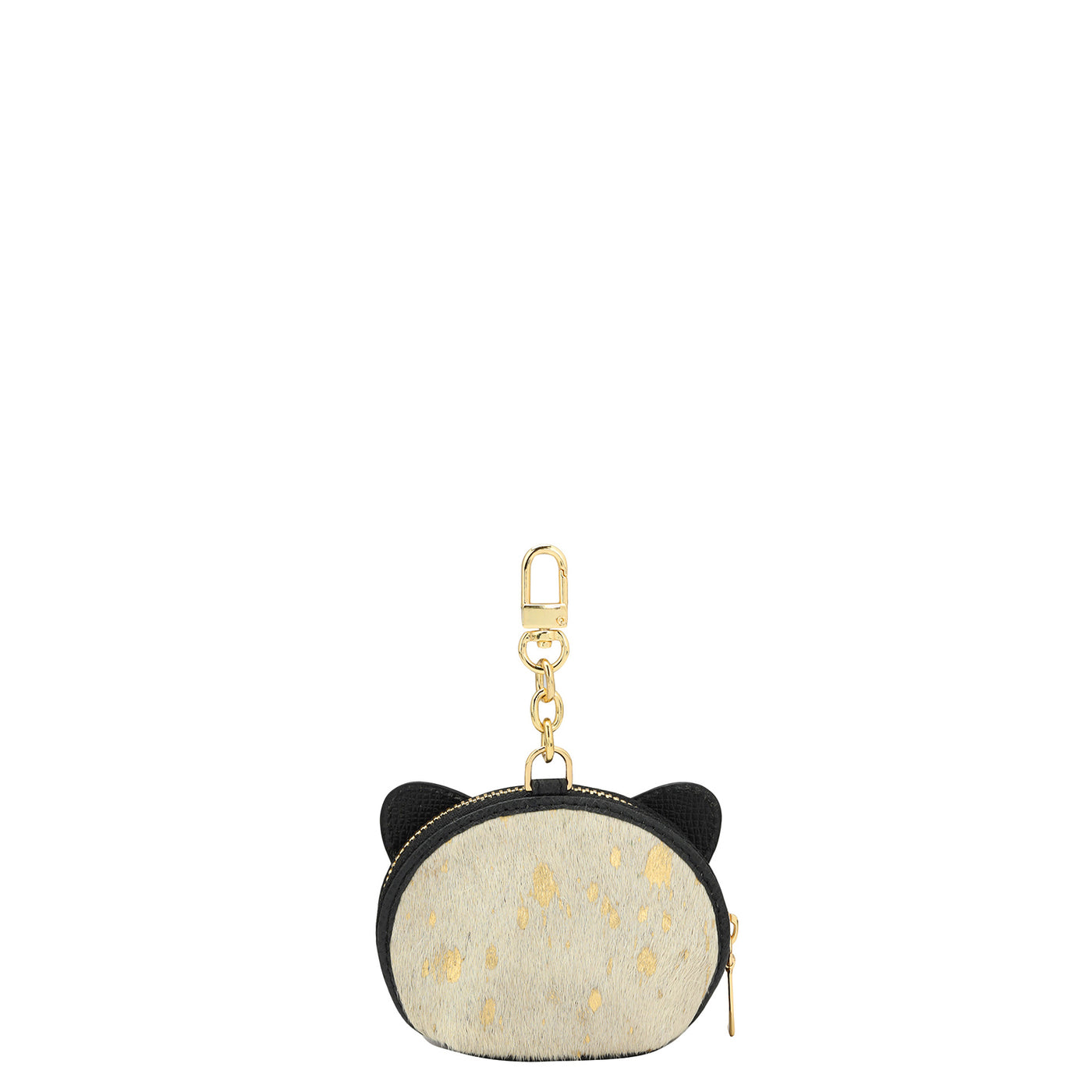 Fur Franzy Leather Bag Hanging - Off White & Gold