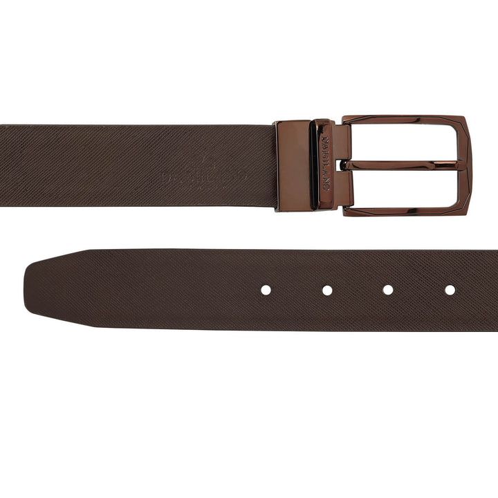 Semi Formal Mat Emboss Leather Mens Belt - Brown