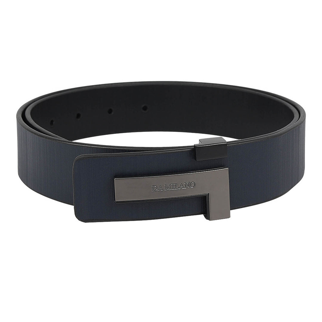 Semi Formal Aztec Leather Mens Belt - Navy