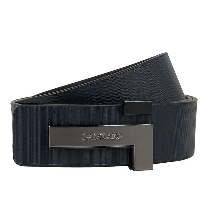 Semi Formal Aztec Leather Mens Belt - Navy