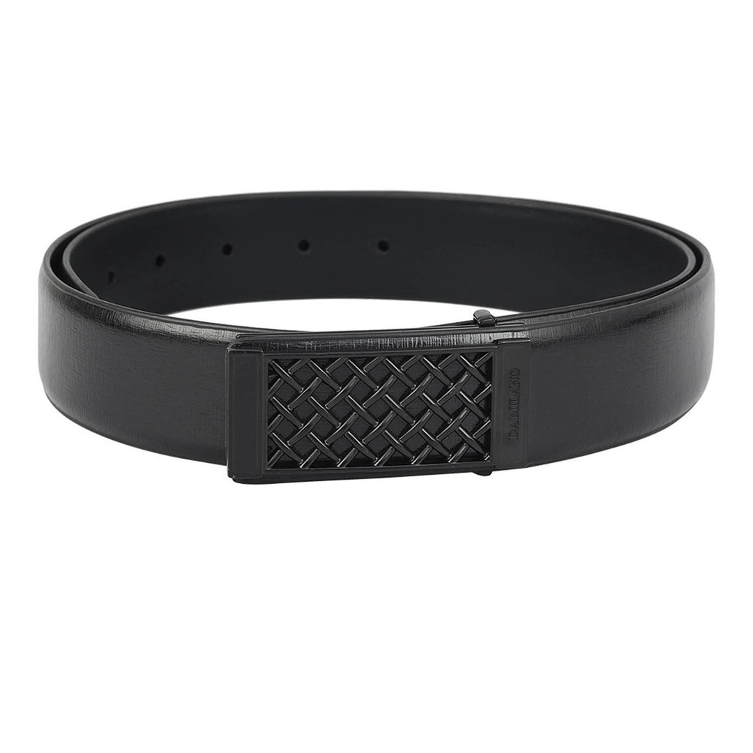 Semi Formal Aztec Leather Mens Belt - Black