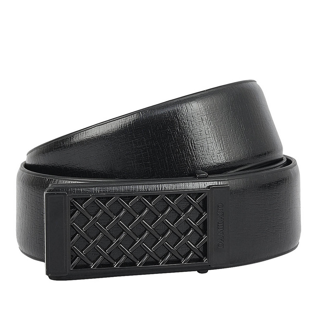 Semi Formal Aztec Leather Mens Belt - Black