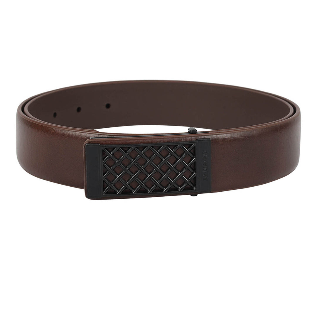 Semi Formal Aztec Leather Mens Belt - Brown