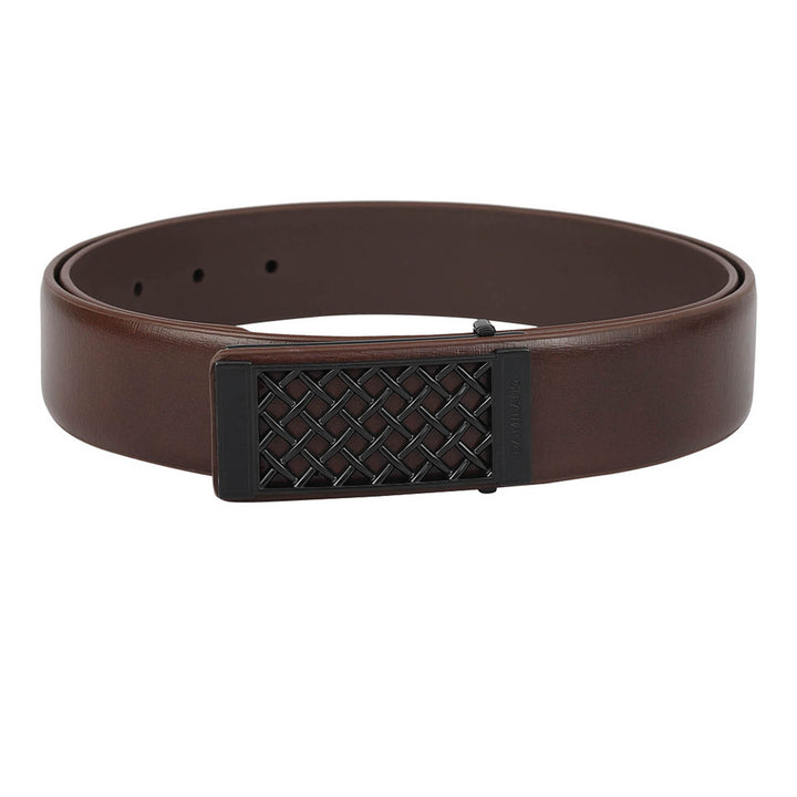 Semi Formal Aztec Leather Mens Belt - Brown