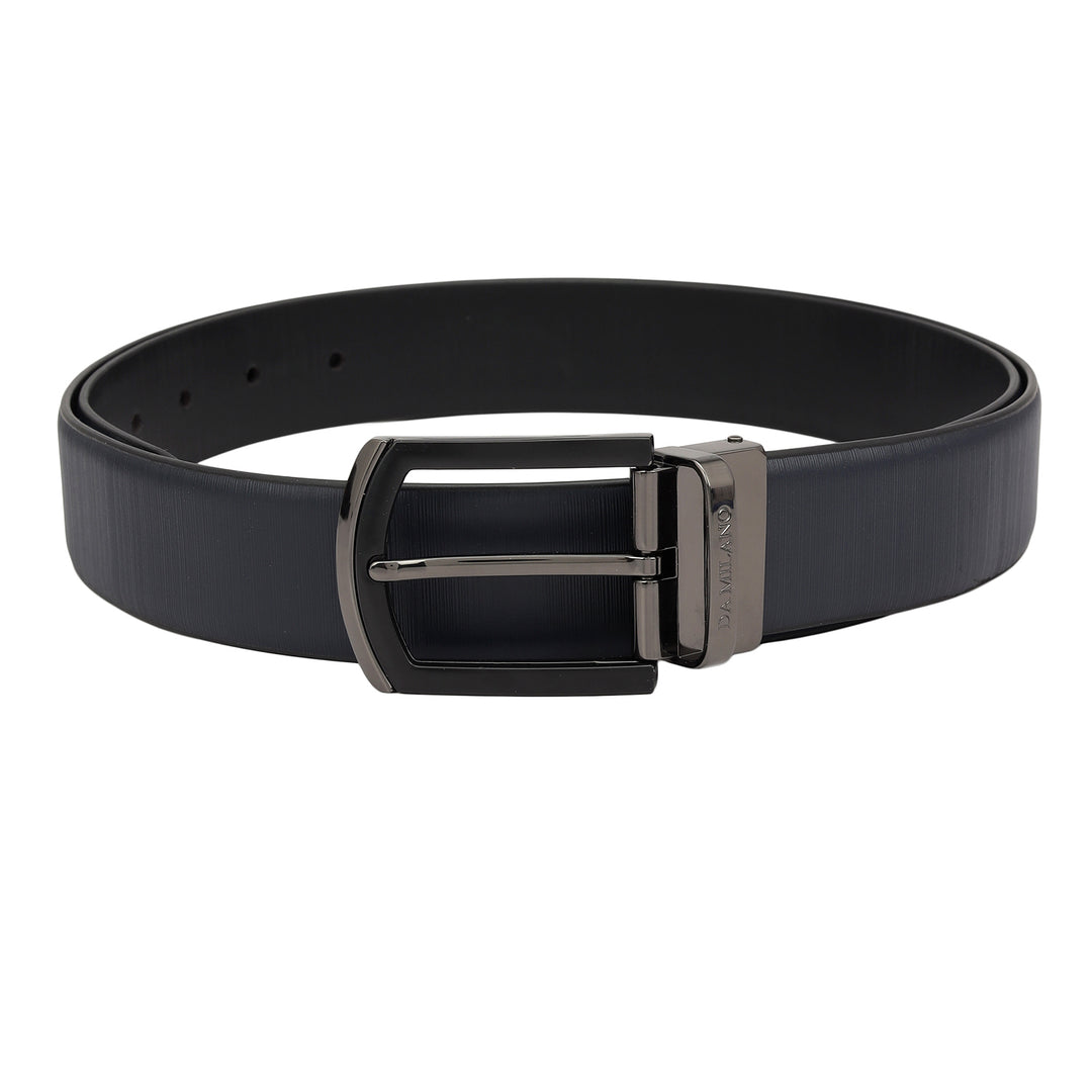 Semi Formal Aztec Leather Mens Belt - Navy & Black