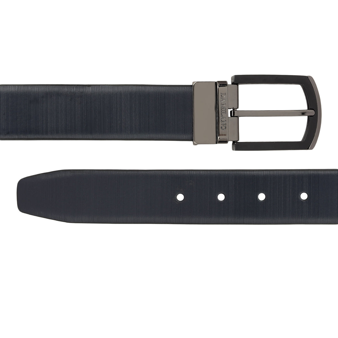 Semi Formal Aztec Leather Mens Belt - Navy & Black