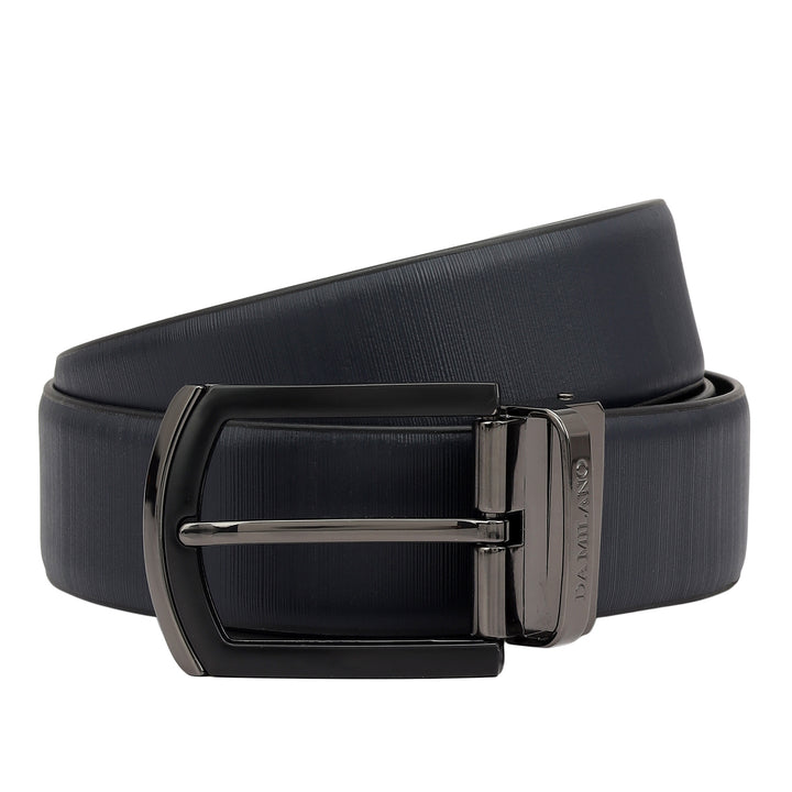 Semi Formal Aztec Leather Mens Belt - Navy & Black