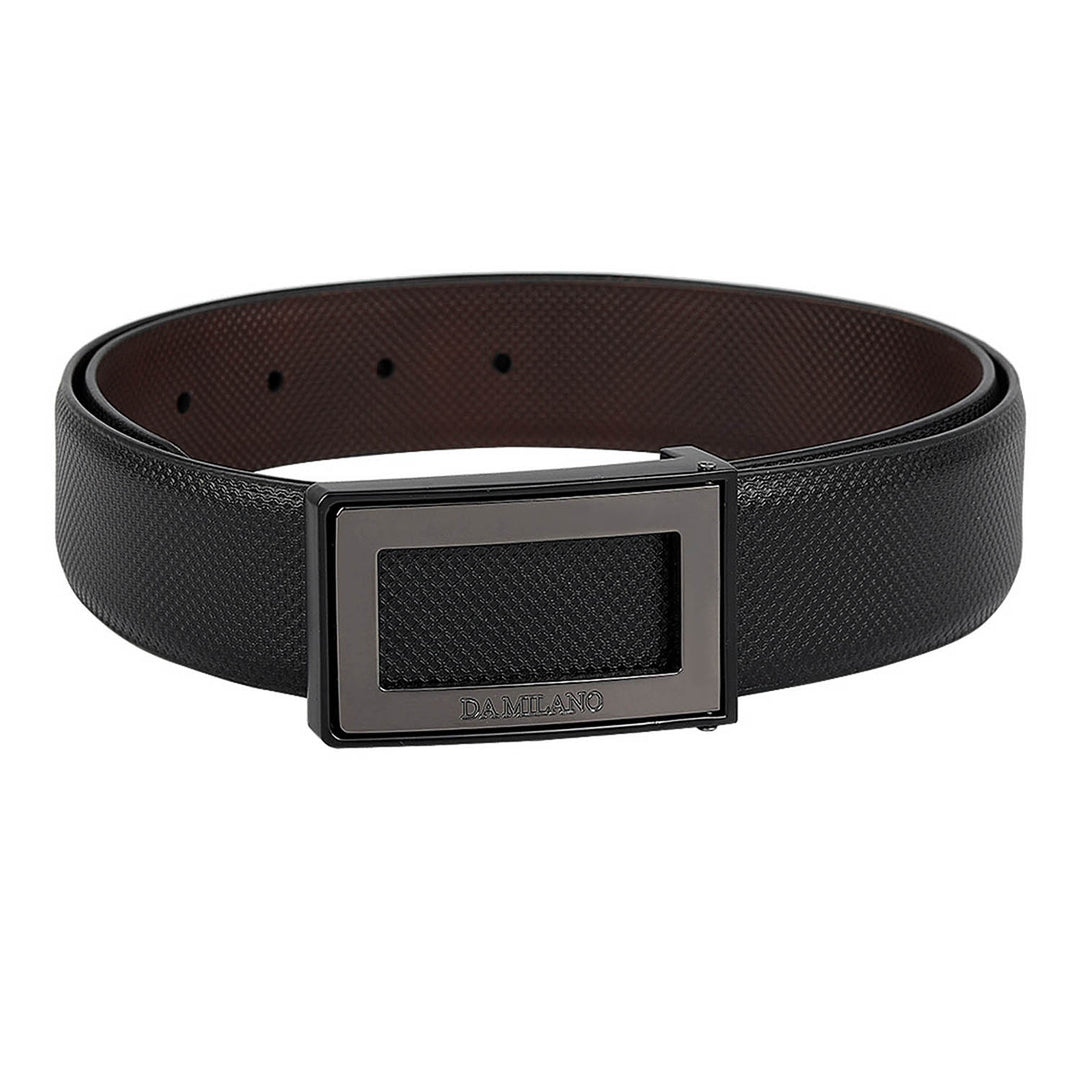 Semi Formal Fish Leather Mens Belt - Black
