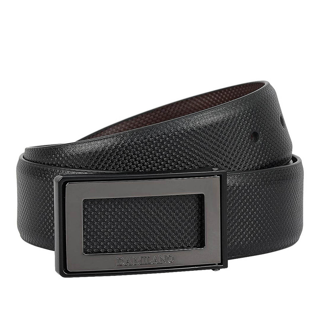 Semi Formal Fish Leather Mens Belt - Black
