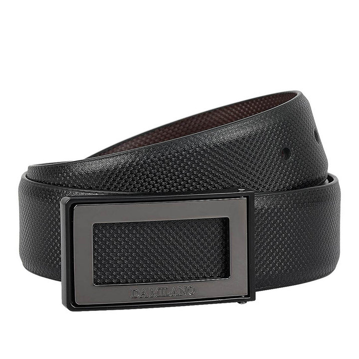 Semi Formal Fish Leather Mens Belt - Black