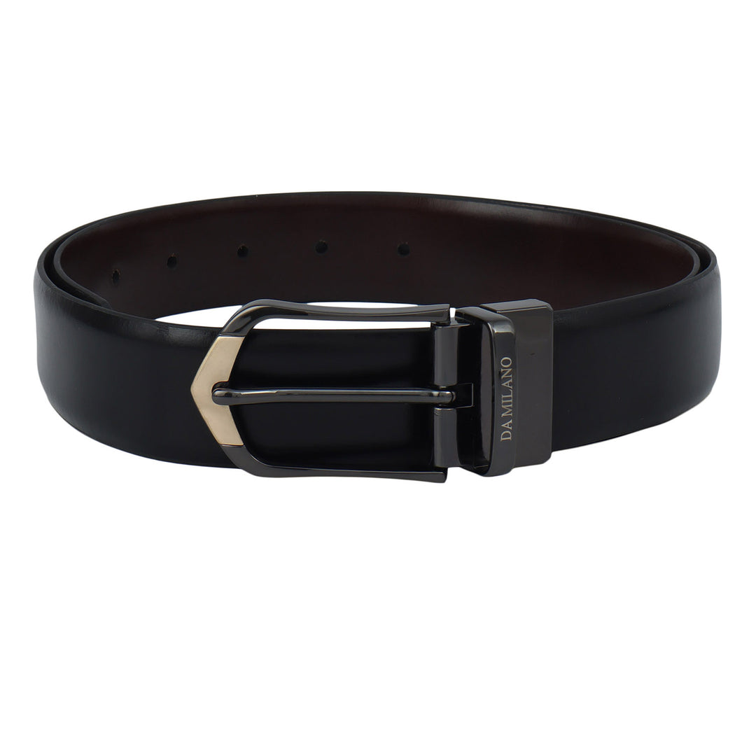 Semi Formal Plain Leather Reversible Mens Belt - Black & Brown