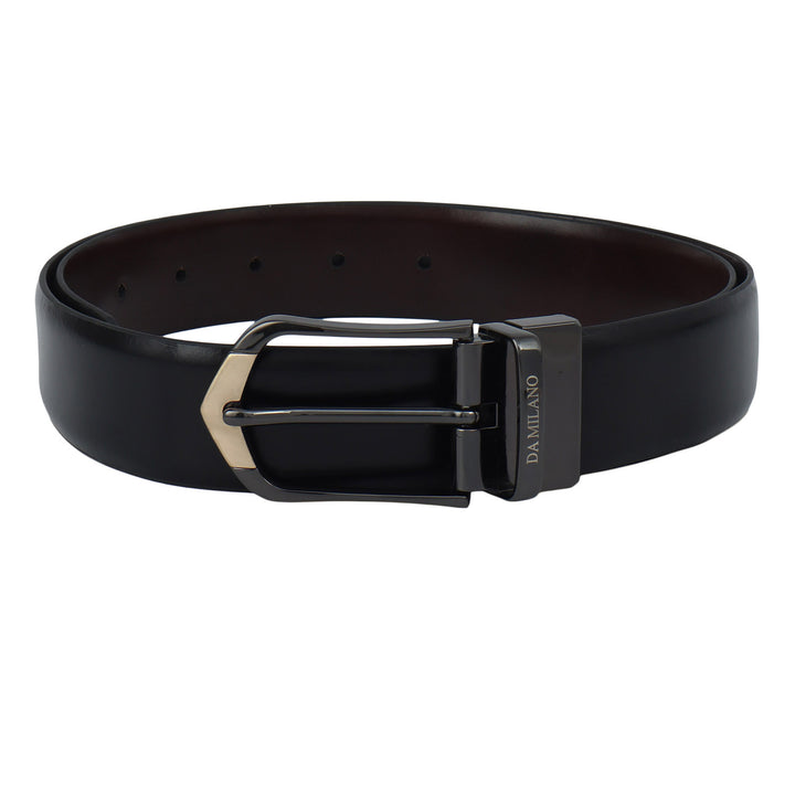 Semi Formal Plain Leather Reversible Mens Belt - Black & Brown
