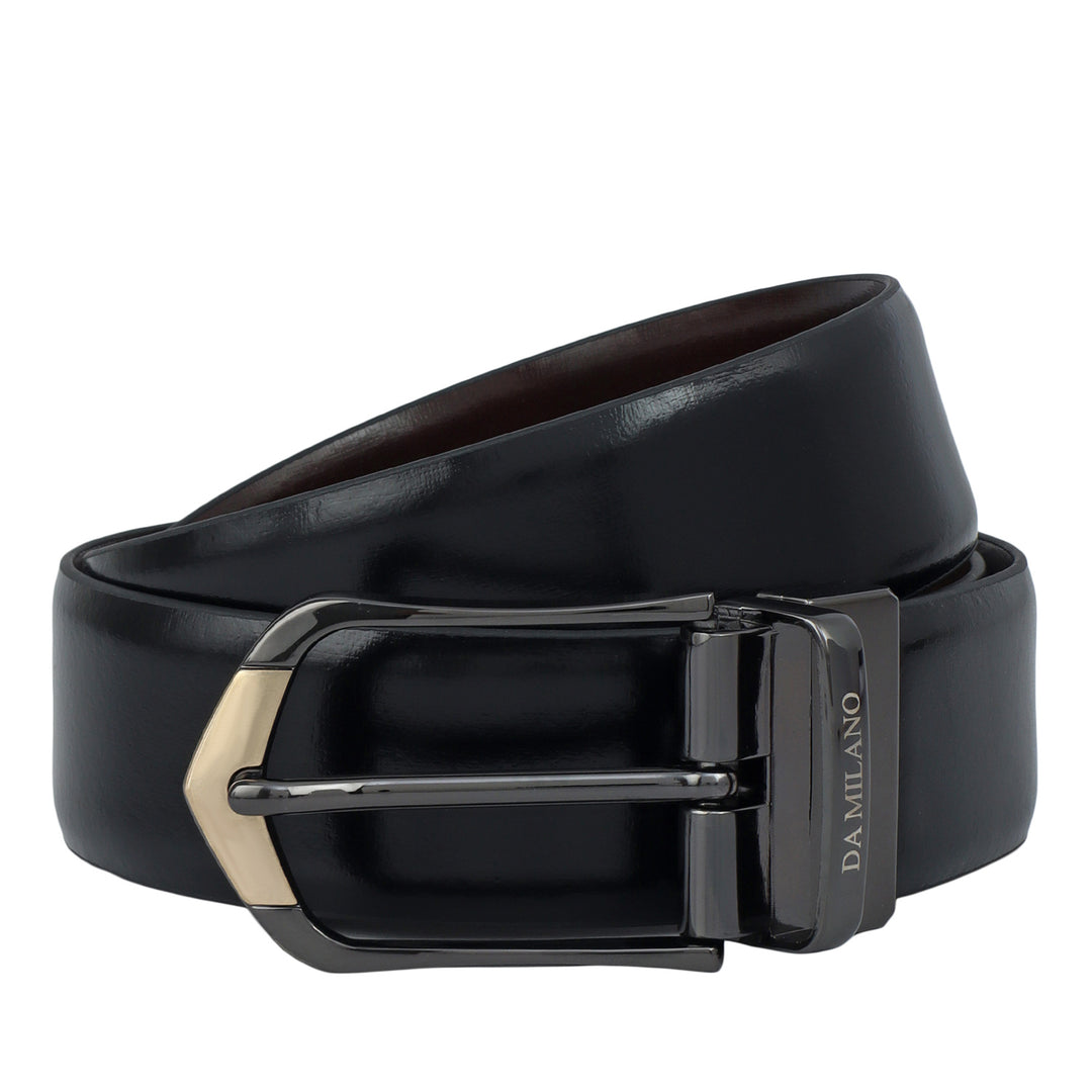 Semi Formal Plain Leather Reversible Mens Belt - Black & Brown