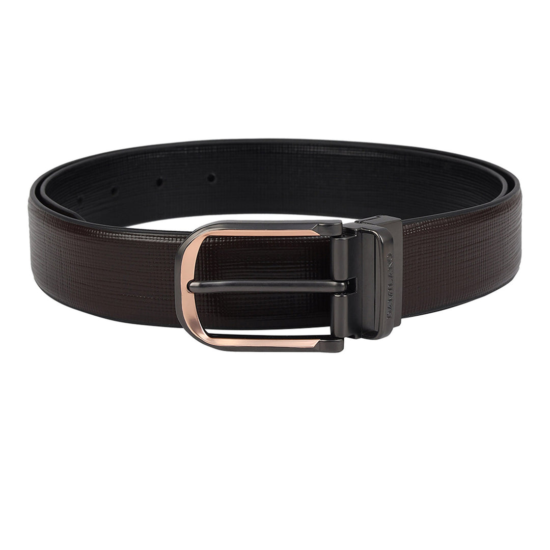 Semi Formal Matrix Leather Reversible Mens Belt - Brown & Black