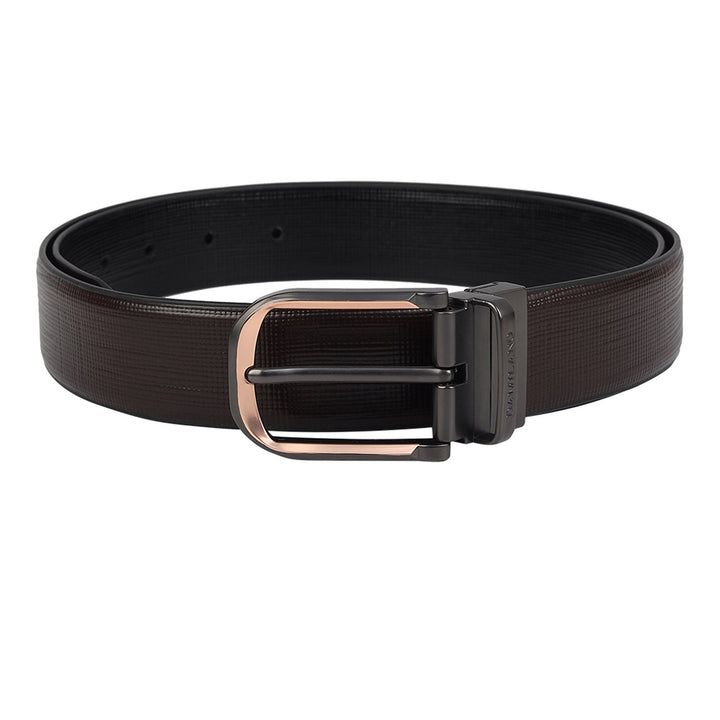 Semi Formal Matrix Leather Reversible Mens Belt - Brown & Black