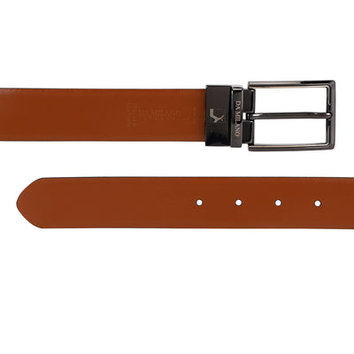 Formal Plain Leather Reversible Mens Belt- Black & Cognac
