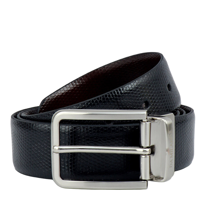 Semi Formal Lizard Leather Reversible Mens Belt - Black & Brown