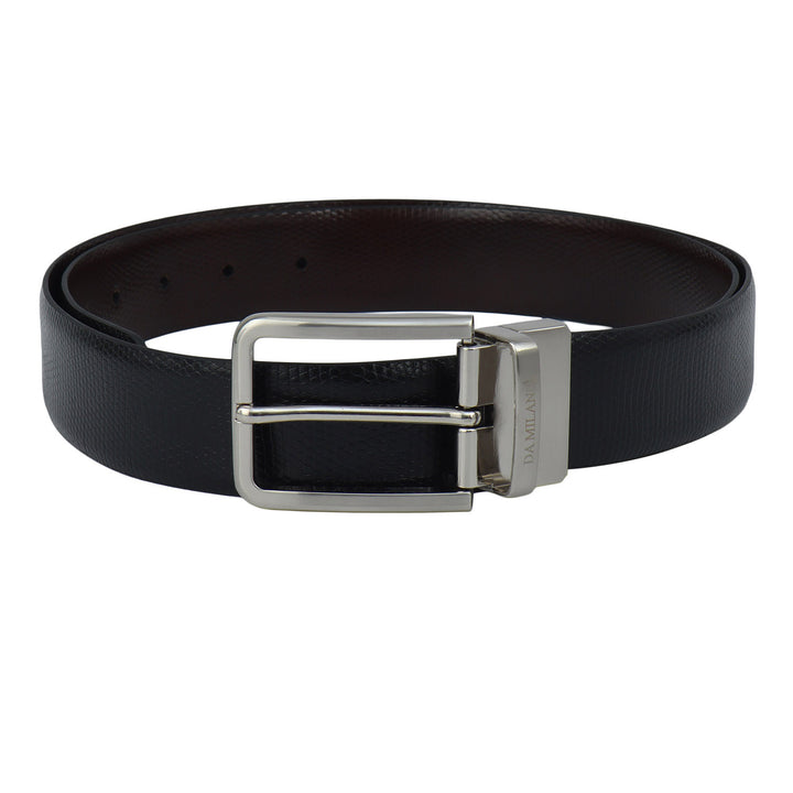 Semi Formal Lizard Leather Reversible Mens Belt - Black & Brown