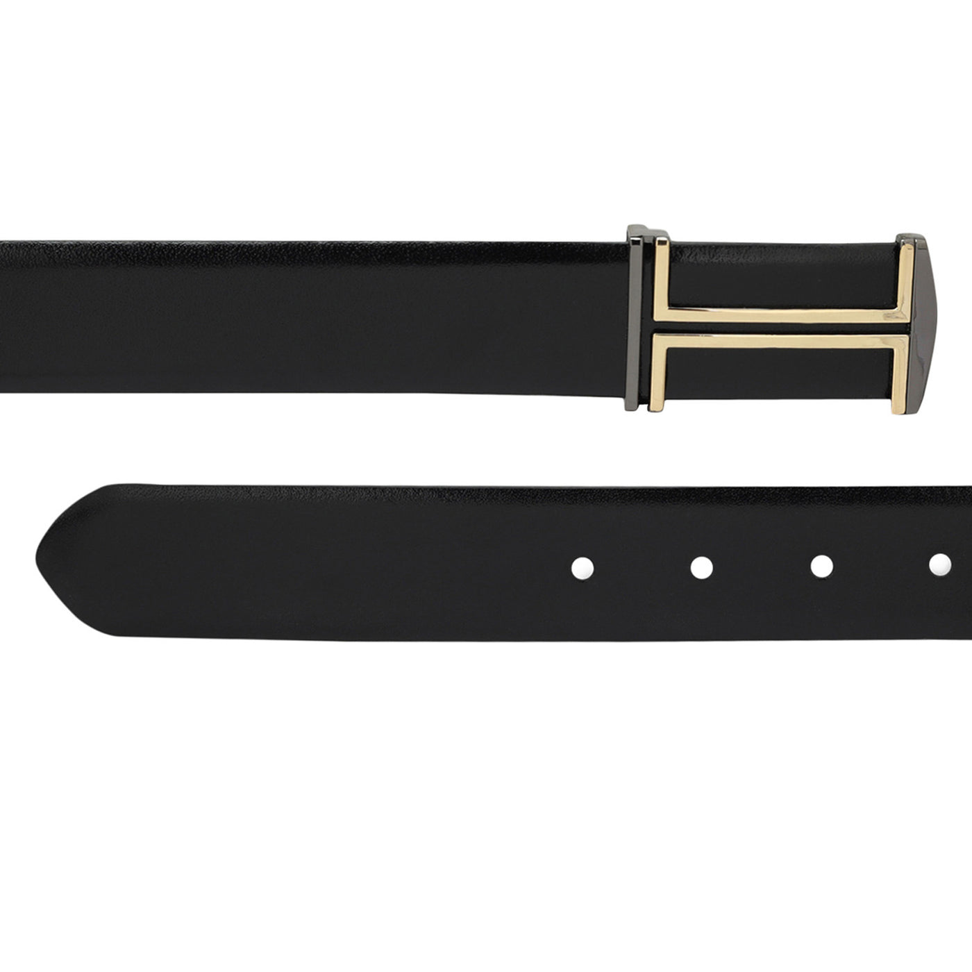 Formal Plain Leather Mens Belt - Black