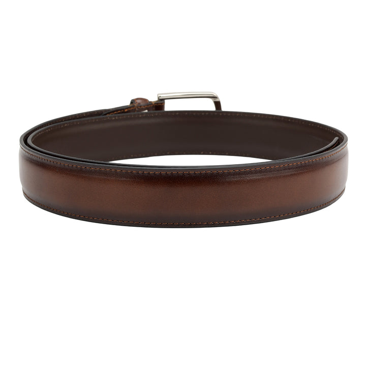 Semi Formal Plain Leather Mens Belt - Cognac