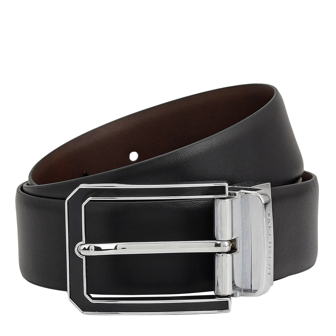 Semi Formal Plain Leather Reversible Mens Belt - Black & Brown
