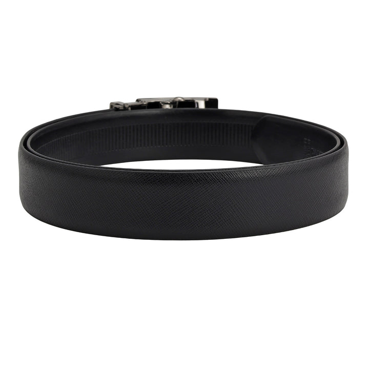 Semi Formal Saffiano Leather Mens Belt - Black