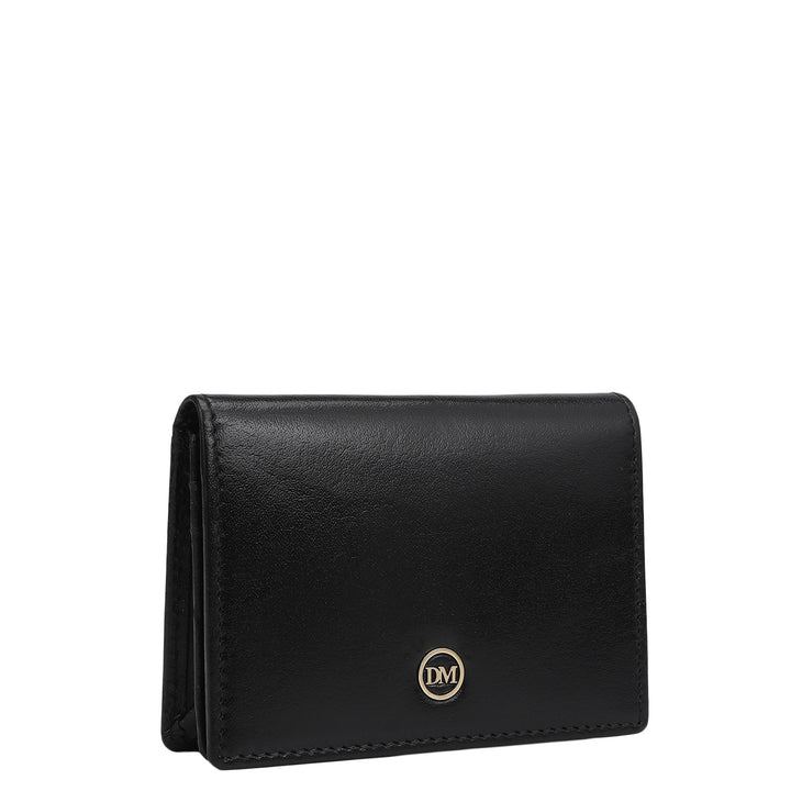 6 Slots Leather Card Case - Black
