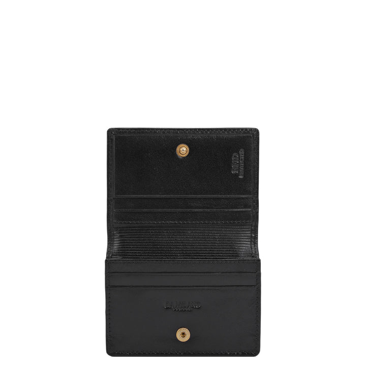 6 Slots Leather Card Case - Black