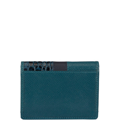 Franzy Croco Leather Card Case - Octane
