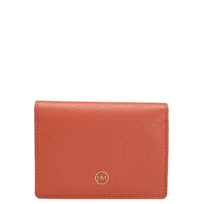 Franzy Leather Card Case - Salmon