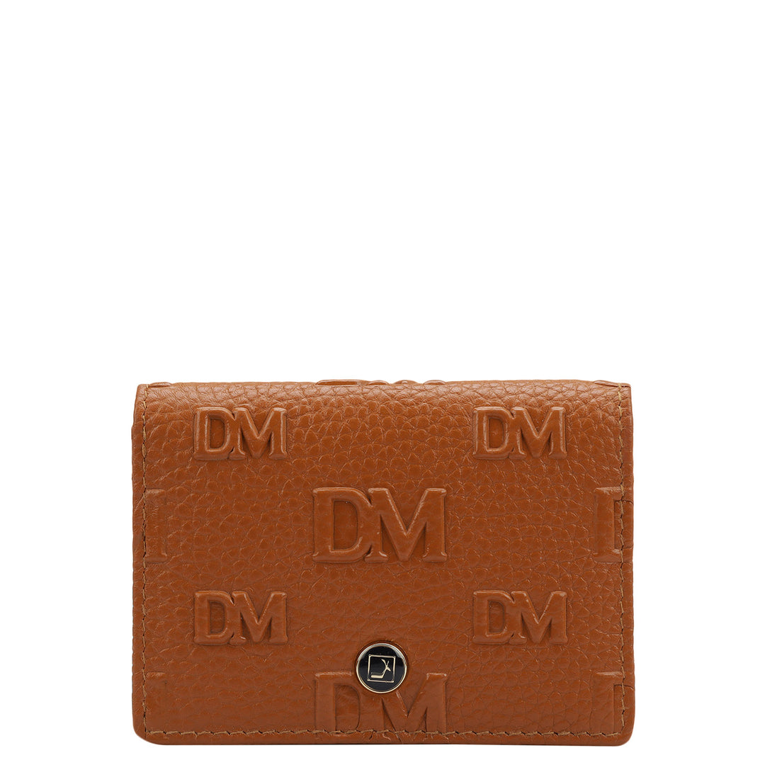 Monogram Wax Leather Card Case - Orange