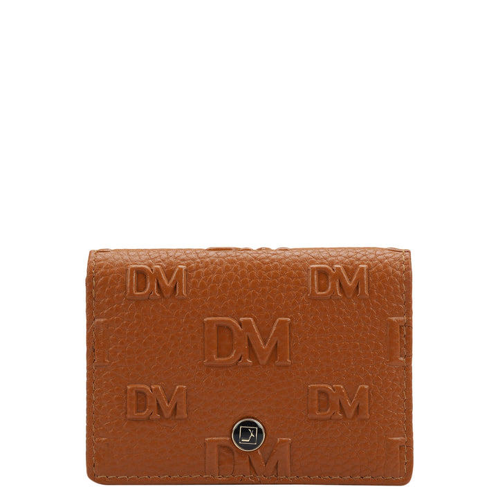 Monogram Wax Leather Card Case - Orange