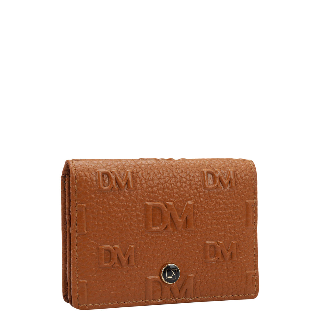 Monogram Wax Leather Card Case - Orange