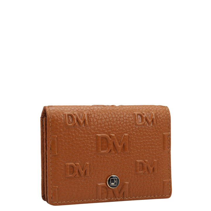 Monogram Wax Leather Card Case - Orange