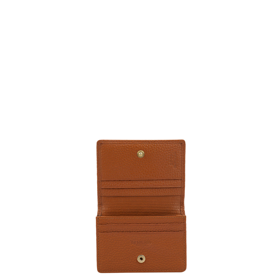 Monogram Wax Leather Card Case - Orange