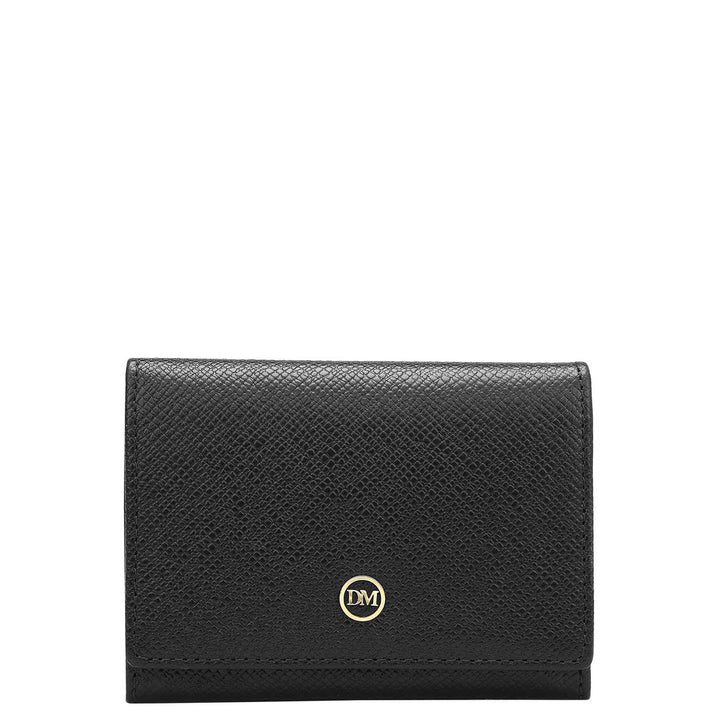 4 Slots Leather Card Case - Black