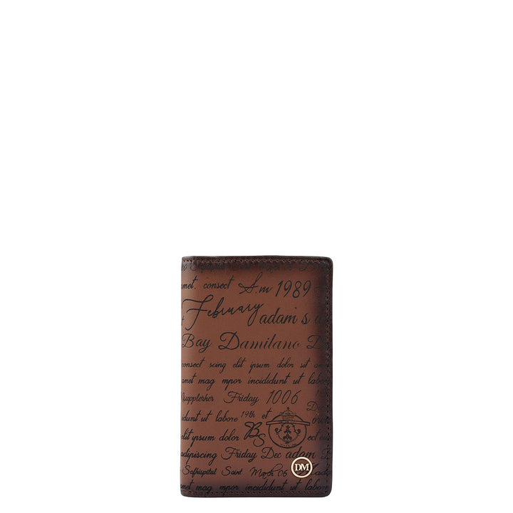 Multi Slot Leather Card Case - Cognac