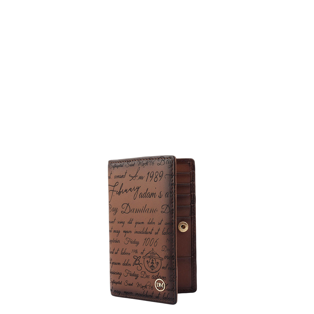 Multi Slot Leather Card Case - Cognac